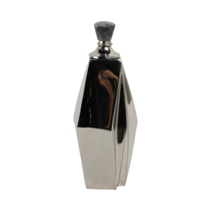 Vaso geometrico in metallo con tappo in pietra, decorazione moderna da tavolo per soggiorno, camera da letto, ufficio - Product Image 1
