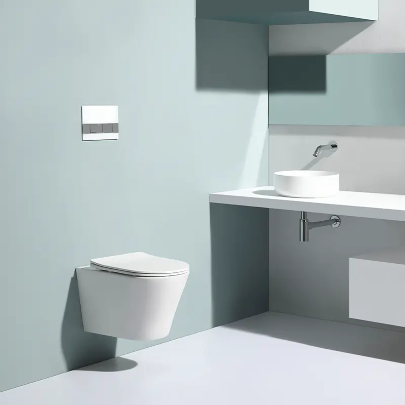 Réservoir d'eau caché suspendu au mur en céramique de conception moderne européenne toilettes sans rebord