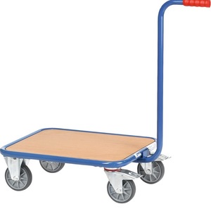 Carretilla de mano de malla de acero Fetra alemana, de cuatro ruedas, industrial, duradera, con recubrimiento en polvo azul lago - Product Image 3