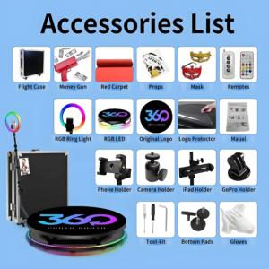 Livraison Rapide Machine Photo Booth Rotative 360 Degrés, Appareil Photo Photobooth pour iPad/SLR, Télécommande Métallique 80 cm pour Fêtes - Product Image 5