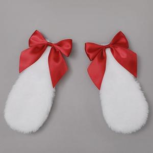 E0043 Pince à cheveux oreilles de lapin avec nœud - Bandeau mignon oreilles d'animaux pour femmes et filles, accessoires capillaires Kawaii pour fête cosplay - Product Image 2