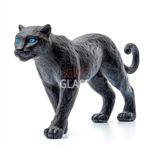 Cajas y logotipos de regalo personalizados, adorno de decoración del hogar tallado a mano, adorno de guepardo de cristal - Product Image 2