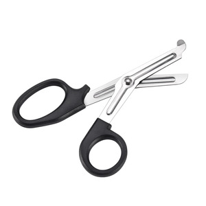 หยางเจียงกรรไกรตัดผ้าก๊อซสแตนเลส ด้ามจับสีดำ รูปทรงข้อศอก เครื่องมือตัดผ้าพันแผลทางการแพทย์ ใช้งานได้หลากหลายกลางแจ้ง - Product Image 3