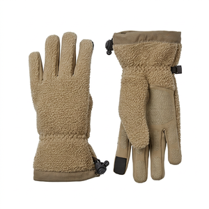 Full Finger Thermal Insulated Gloves Outdoor Winter Unisex <b>Hook</b> And Loop Closure Tan Polyester - Product Image 1
