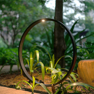 Lampe de jardin ronde extérieure à LED, étanche, en aluminium moulé sous pression, design géométrique abstrait, Tyh Cp7011 - Product Image 1