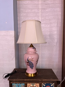 Giá thấp Hồng Gừng Jar đèn trên bán gốm bàn bình đèn vải Đèn bóng râm - Product Image 6