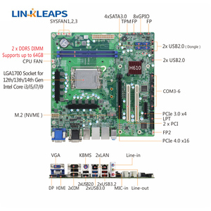 Linkleaps H610 Chipset Micro ATX Industrial Motherboard dengan 12 Gen Intel CPU 2 DDR5 64GB NVMe SSD 1700 LGA 64GB RAM Desktop - Product Image 6