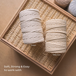 Cordon en Fil de <span class=keywords><strong>Macramé</strong></span> et Crochet 100 % <span class=keywords><strong>Coton</strong></span> 3 mm Longueur Personnalisée pour Artisanat, Suspensions Murales, Sacs, Chaussures, Tapis – Corde <span class=keywords><strong>Macramé</strong></span> Tressée et Torsadée - Product Image 5
