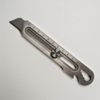 Couteau utilitaire multifonctionnel en promotion, ouvre-boîte, outil d'extérieur, coupe-papier, couteau de poche portable en aluminium et acier à haute teneur en carbone, OEM