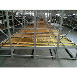 מפעל סיטונאי פלדה מתכווננת מחסן אחסון זרימת מדף הזזה שוטף סוג מערכת מדף שוטף - Product Image 1