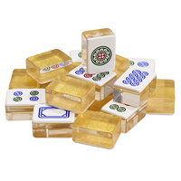 Jeu de tuiles de mahjong en acrylique transparent de qualité supérieure, 144 pièces, pour divertissement familial et jeux de société
