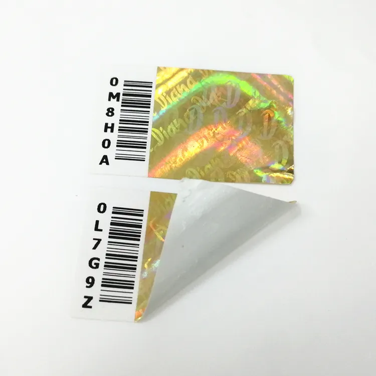 Die Cut Laser Holographic Giấy Cuộn Chống Fake 3d Dính Hologram Sticker Nhãn Với Số Serial