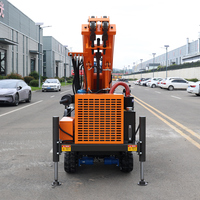 Foreuse de puits d'eau diesel sur chenilles SM200, machine de forage de 200 m avec pompe