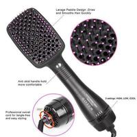 Sèche-cheveux et brosse multifonction 2-en-1 pour le coiffage des cheveux, brosse à boucler à ions négatifs pour la maison et le salon