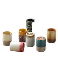 Tasse à café vintage en céramique 210 ml, style Japandi, cadeau d'affaires, emballage en boîte cadeau, compatible lave-vaisselle et micro-ondes
