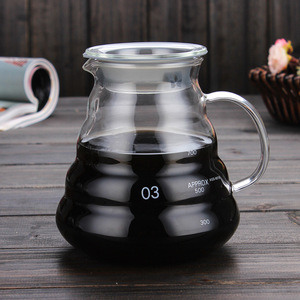 Jarra de vidrio grueso para café con graduaciones, 700 ml, para preparar café por infusión - Product Image 1