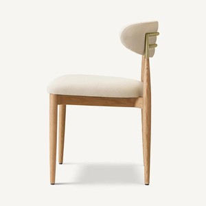 Cadeira de Jantar Moderna em Madeira de Carvalho e Couro, Cadeira de Sala de Jantar em Madeira Sólida - Product Image 3