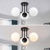 TSINYE LED moderne Dimmable 3 lumières abat-jour en verre lustre pour chambre suspension luminaire pour salon couloir chambre