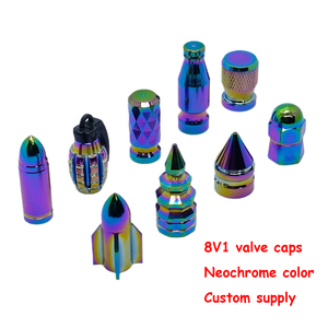 Capuchons de valve de pneu universels en aluminium 8V1 avec logo personnalisé, couleurs néochromes, pour moto et voiture - Product Image 5