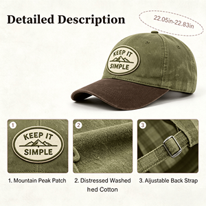 Mountain Peak Trail Hiker Summit Explore Nature Wilderness Wandering Soul Gorra estilo papá vintage desgastada - Product Image 3