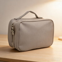 Trousse de Toilette Personnalisée Royal Fair en Cuir PU à Double Fermeture Éclair avec Poignée, Pochette de Maquillage Résistante à l'Eau pour Voyage