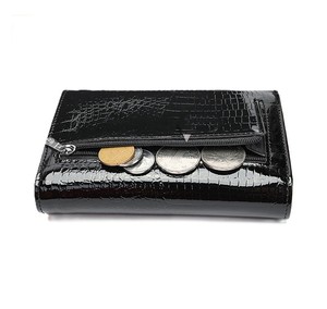 Portafoglio da Donna in Vera Pelle di Coccodrillo <span class=keywords><strong>Nera</strong></span> Goffrata, Borsa a Mano Sicura in Vera Pelle Bovina per Donna - Product Image 6