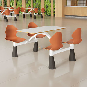 Luxury Restaurant School Cafeteria Furniture Canteen <b>4</b> Seater <b>Dining</b> Table and <b>Chairs</b> <b>Set</b> - Product Image 1