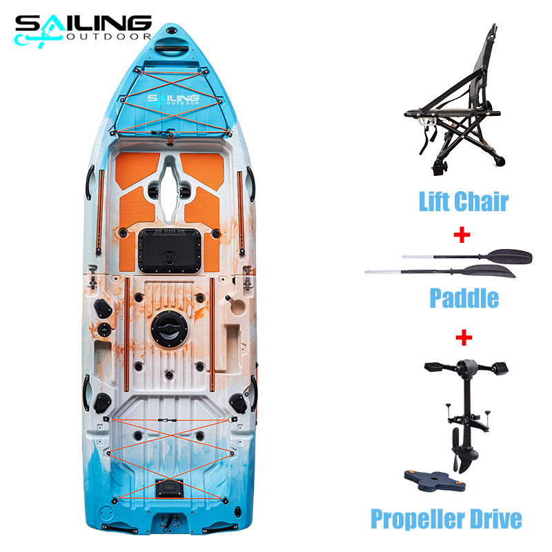 2pcs kayak+1 propeller drive+1 lift chair+1 paddle- Mixed Color