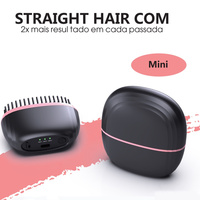Brosse lissante sans fil mini, rechargeable par USB, avec écran LED, peigne chauffant électrique, pour voyage et extérieur