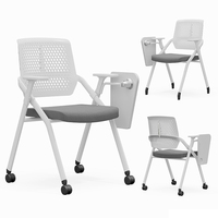 Chaise de bureau contemporaine ZITAI en tissu maillé, coussin pliable, acier inoxydable, forte capacité de charge, pour l'école, les conférences, la formation