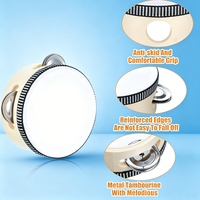 Mini Tambourin 4 Pouces en Cuir pour Mariage, Vente en Gros, Tambour à Main en Bois pour Enfants, Tambour Musical Personnalisé pour Mariage