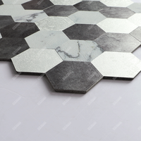 Carrelage en vinyle hexagonal amovible de grande taille 4mm, autocollant, épais, mosaïque pour mur de marbre, pour cuisine, salle de bain, hôtel, café