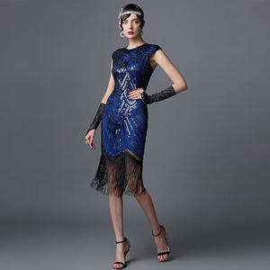 Robe de soirée <span class=keywords><strong>Gatsby</strong></span> pour <span class=keywords><strong>femme</strong></span>, style rétro classique des années 1920, faite à la main avec des paillettes, pour la scène, vente en gros 2026 - Product Image 3