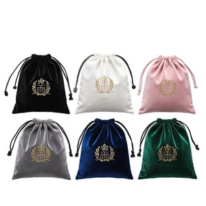 Túi rút nhung nhỏ 7*9 tùy chỉnh, túi đựng đồ trang sức bằng vải flannel 10*12 in logo, túi đựng có thể tái chế dùng để in tem - Product Image 6