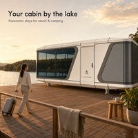 Capsule spatiale de luxe préfabriquée avec verre panoramique isolant - Pod de glamping mobile préfabriqué pour station de montagne