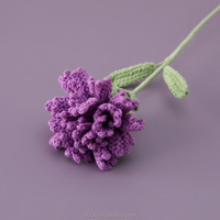Tiges de fleurs de carnation au crochet faites à la main, fleurs artificielles en fil coloré pour bouquets, arrangements floraux, décoration intérieure, vente en gros