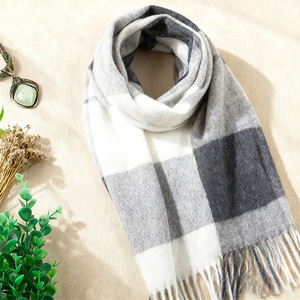 Bufanda a <span class=keywords><strong>cuadros</strong></span> de <span class=keywords><strong>lana</strong></span> de doble cara para <span class=keywords><strong>mujer</strong></span>, estilo europeo y americano, para otoño e invierno - Product Image 1