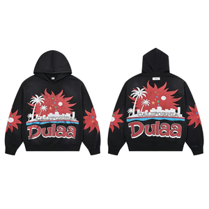 Sweat à capuche graphique streetwear surdimensionné personnalisé pour homme, pull hip-hop en molleton de coton épais, vente en gros TKAN9114 - Product Image 1