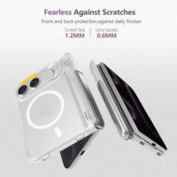 Coque de protection transparente magnétique anti-chute pour iPhone 18 Fold avec béquille métallique intégrée pour la caméra