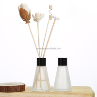 Flacon décoratif en verre transparent givré 50ml 80ml, vide, parfum, huile essentielle, diffuseur de roseaux, bouteille en verre aromatique