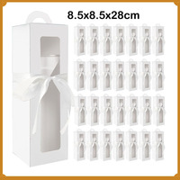 Vente flash - Boîte cadeau rectangulaire pour bonbons 85x85x28mm avec fenêtre, personnalisable pour bijoux, parfums, petits emballages, ruban
