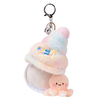 En gros Porte-clés en peluche 2-en-1 thème Océan (Cochon d'Inde, Coquillage, Requin, Phoque, Poulpe) style Macaron, Breloque de sac, OEM, Cadeau de fêtes