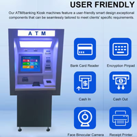 Distributeur automatique de billets mural avec fonctions d'apport et de retrait d'espèces, recyclage de billets, machine ATM bancaire