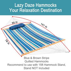 Portable Striped <b>Hammock</b> with Spreader Bar, Upgraded 450 LBS, Thickened Fabric <b>Hammocks</b> for Outdoor, Camping, Backyard, Patio - Product Image 2
