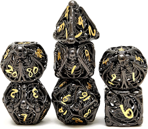 ชุดลูกเต๋า RPG ลายหัวกะโหลกมังกรโลหะแบบกำหนดเอง สำหรับผู้เล่น DND เกมกระดานใหม่ - Product Image 3