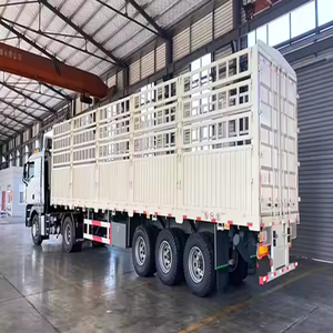 Nouvelle semi-remorque à plateau pour le transport de bétail, de moutons, de vaches et de chevaux, 3 essieux, 80 tonnes, 45 pieds, robuste, à vendre - Product Image 2