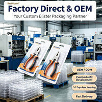 Plateau de présentation en plastique PET transparent thermoformé pour outils de pincage à blister personnalisés, vente en gros directe usine