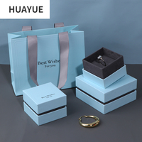Huayue couvercle personnalisé et papier de base emballage en carton cadeau collier pendentif anneau boîte à bijoux