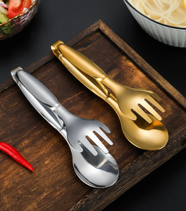 Stainless Steel Food Tongs Gold Thickened Buffet Food Kitchen Utensils Buffet Cooking <b>Tools</b> BBQ Clips Bread Steak Tong - Product Image 2