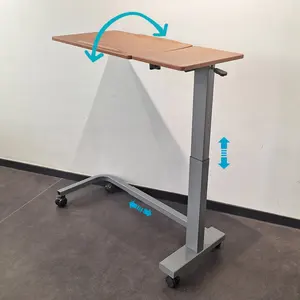 Yüksekliği ayarlanabilir ev ofis çalışma hastane tıbbi hareketli hasta üzerinde yatak başucu yemek masası  hasta yemek masası tekerlekler ile
